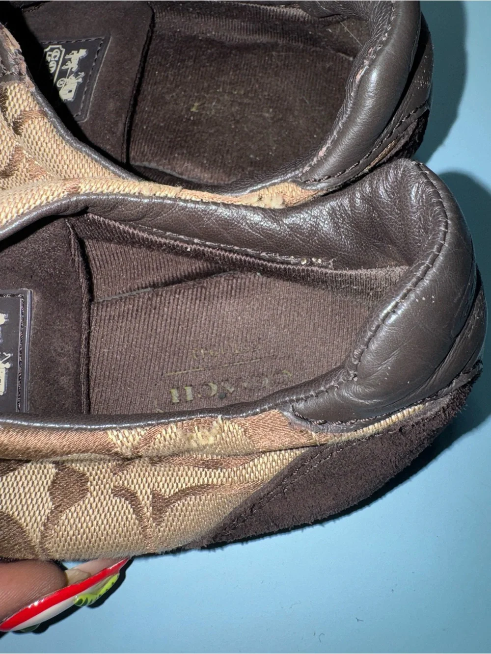 Coach Men's Signature Brown and Tan Lace-Up Sneakers